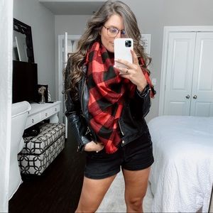 Red/Black Buffalo Checkered Blanket Scarf plaid